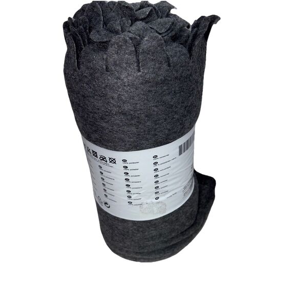 Ikea POLARVIDE Throw 100% Polyester Soft Fleece Blanket 51 X 67 Inches Gray New - Picture 2 of 5